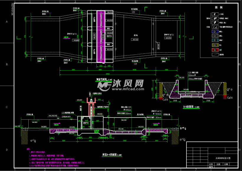 水闸结构设计 - 闸门启闭机图图纸 - 沐风网