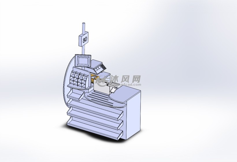 便利店收银台模型设计 侧视图