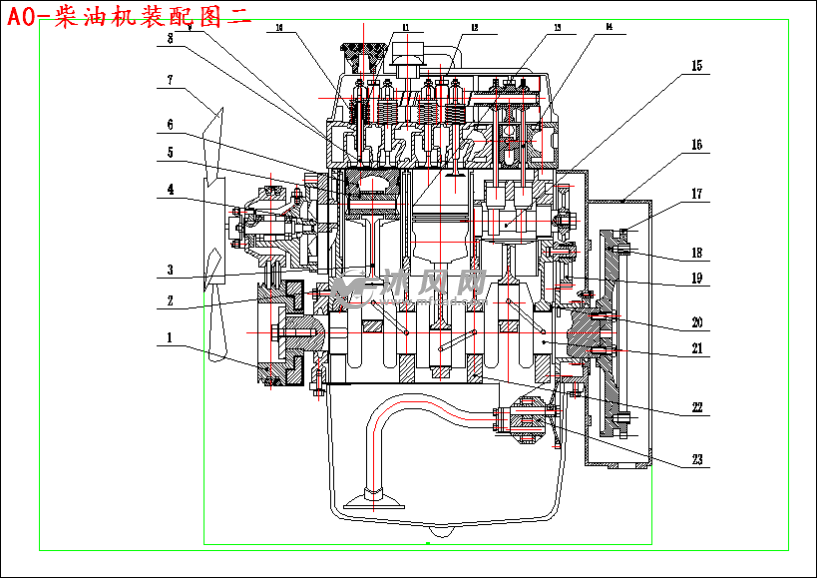 a0-柴油机装配图二