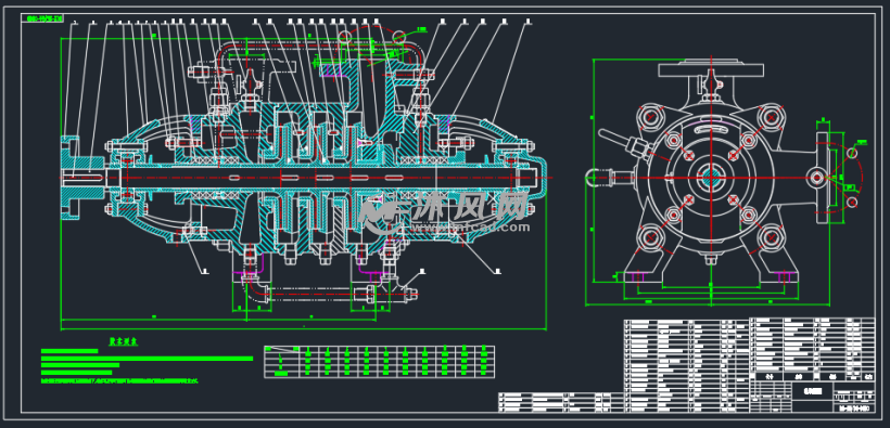d6-25/84型多级离心泵装配总图