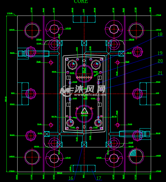 控制器外壳塑料模具结构图