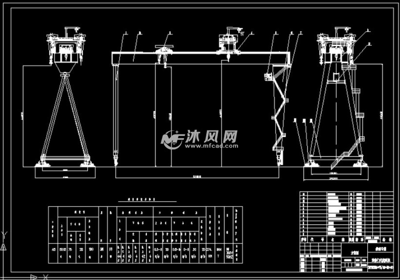 造船门式起重机mes100t方案图