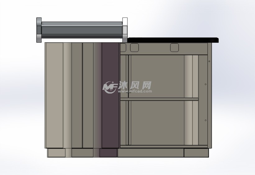 新型超市收银台a型侧视图