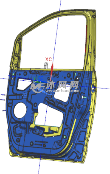 带窗框的汽车车门内板冲孔侧冲孔整形模具