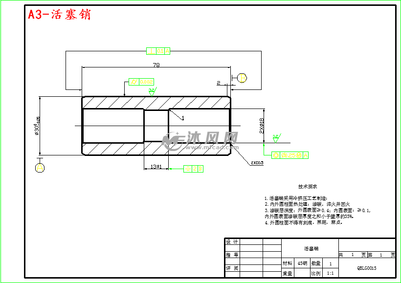 四缸汽油机 a3-活塞销