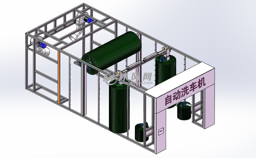 自动洗车机3d