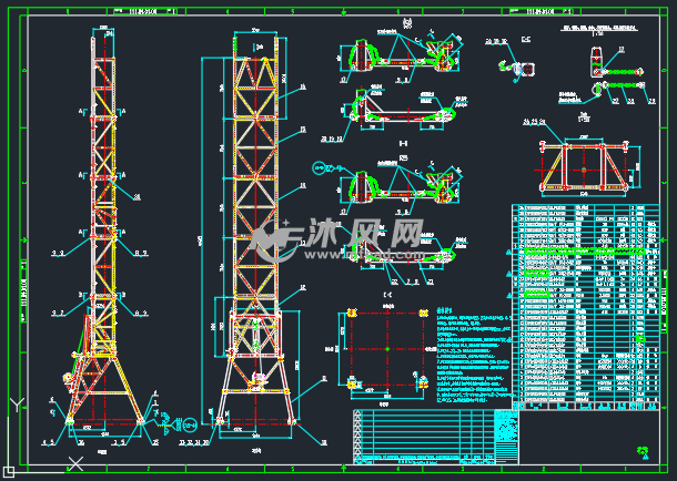 5000米井架主体 - 工程机械/建筑机械图纸 - 沐风网