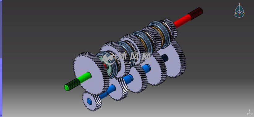 5速变速箱内部齿轮结构