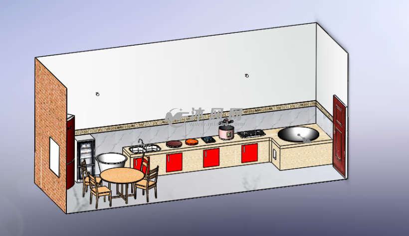 厨房设计布局模型