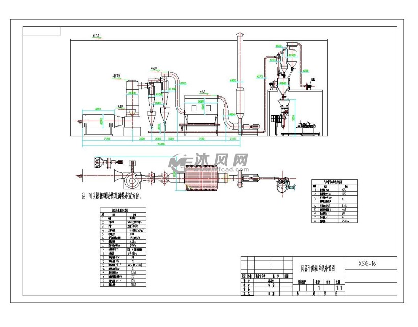 多型号旋转闪蒸干燥机系统图纸