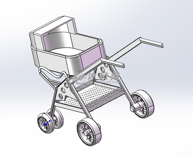 婴儿车sw模型设计