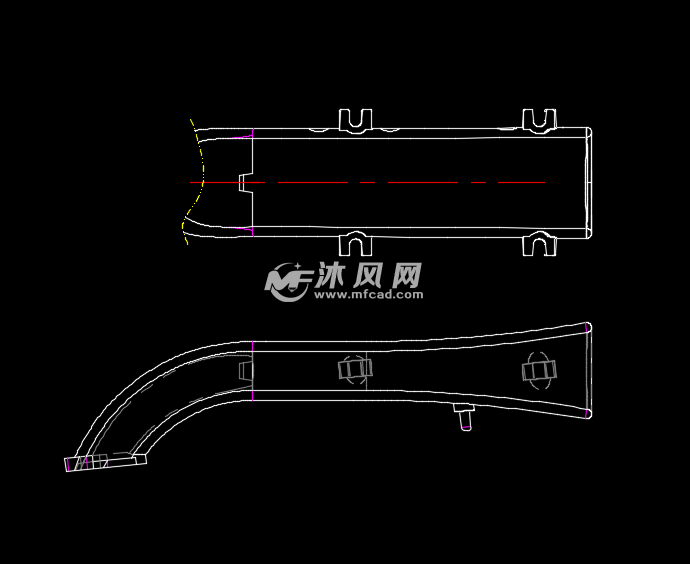 圆弧抽芯弯管模具图