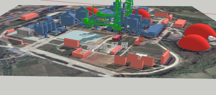水泥厂整厂三维图 - 建筑模型图纸 - 沐风网