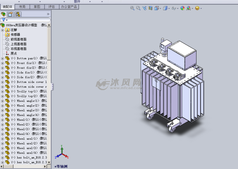 160kva变压器设计模型 电子电工图纸 沐风网