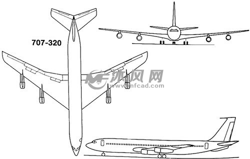 波音707-300四发喷气客机 - 航空航天图纸 - 沐风网