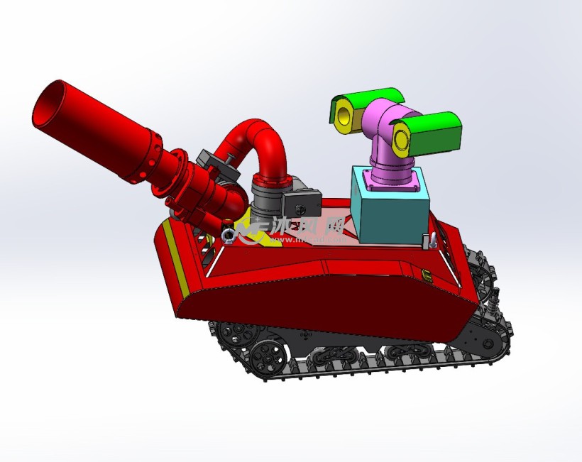 履带消防机器人装配及各零件