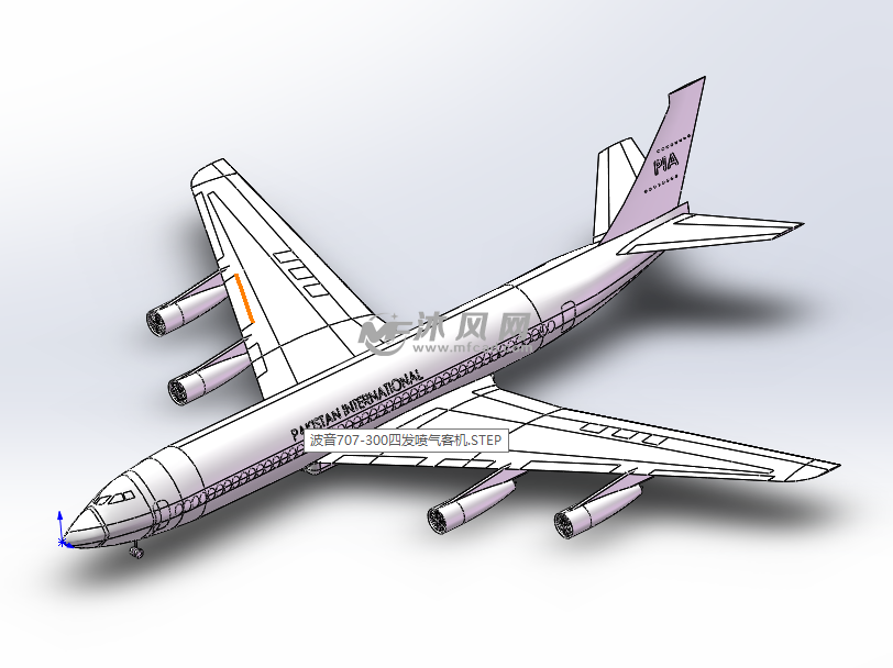 波音707-300四发喷气客机 航空航天图纸 沐风网