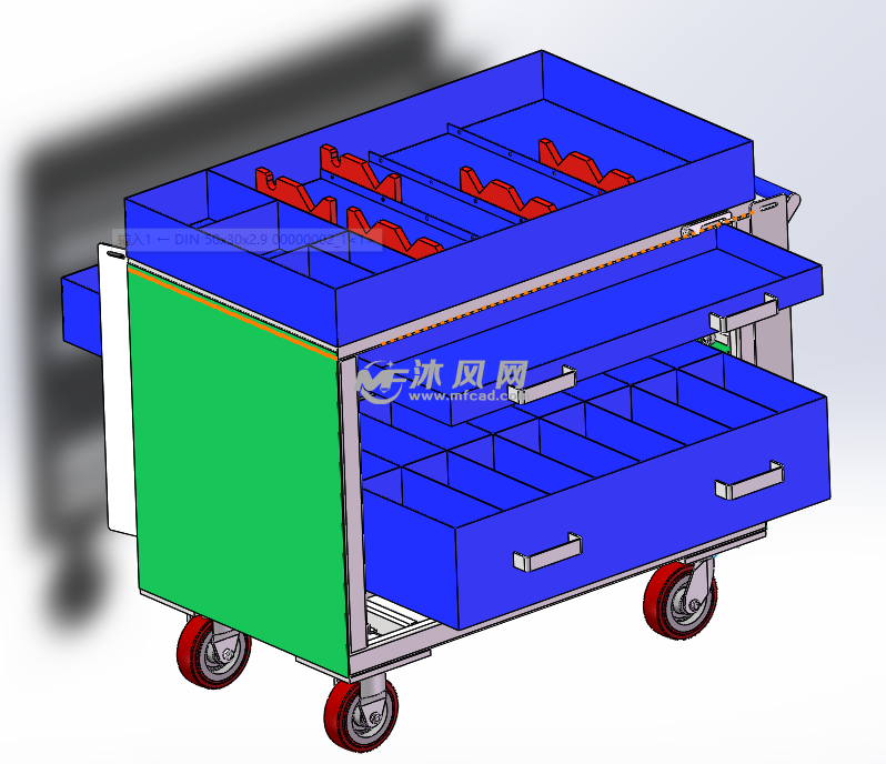 工具车设计模型3d 工位器具图纸 沐风网