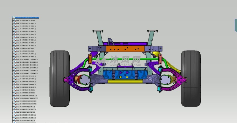 汽车双叉臂式独立悬架3d数模