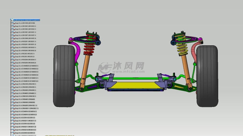 汽车双叉臂式独立悬架3d数模