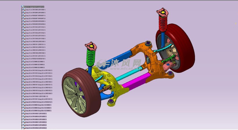 汽车多连杆式独立悬架三维模型