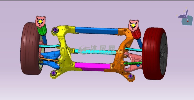 汽车多连杆式独立悬架三维模型