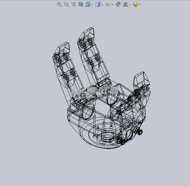 三指自适应机械手设计模型 - 机器人模型图纸 - 沐风网