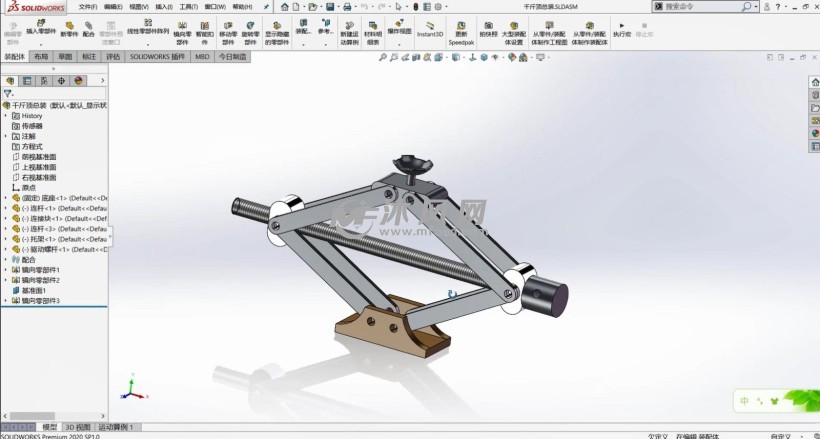 2装配体实战-千斤顶-2(配合的讲解)_solidworks2020