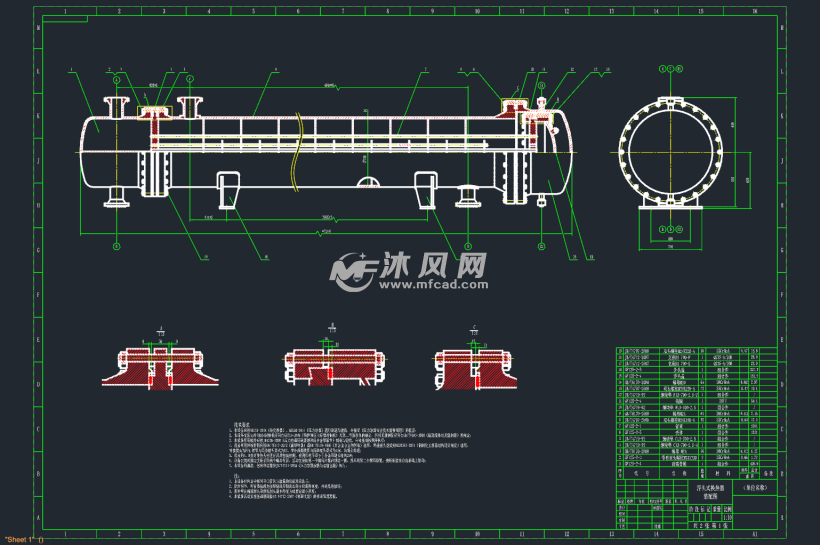 浮头式换热器模型图纸