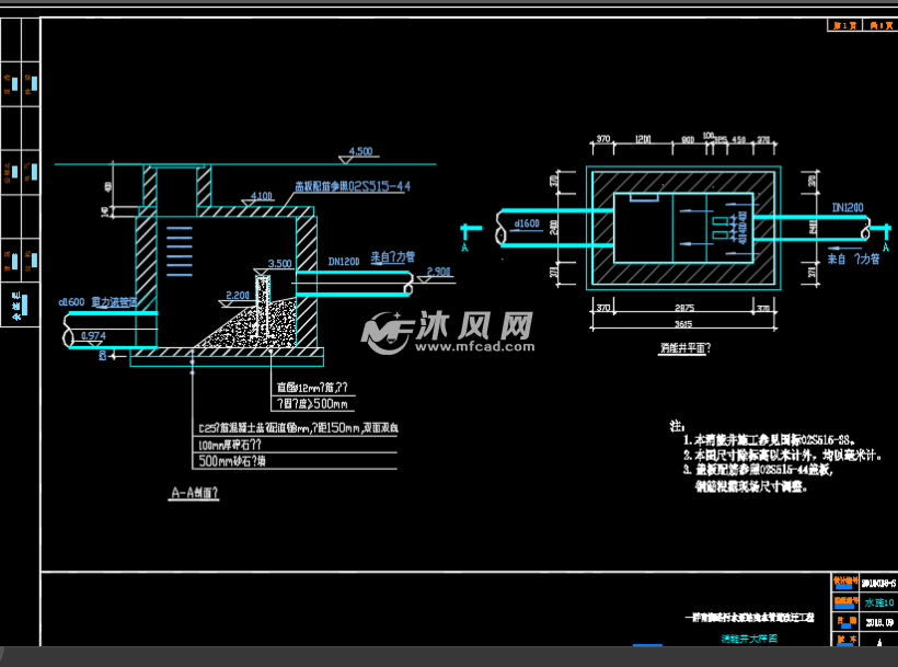 市政道路污水泵站出水管道改迁工程施工图