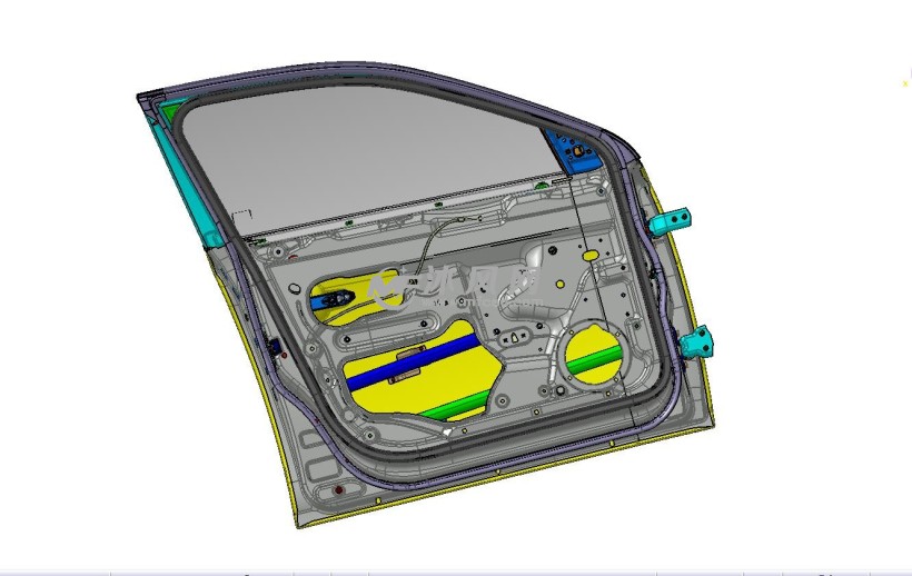 轿车前车门详细设计3d模型