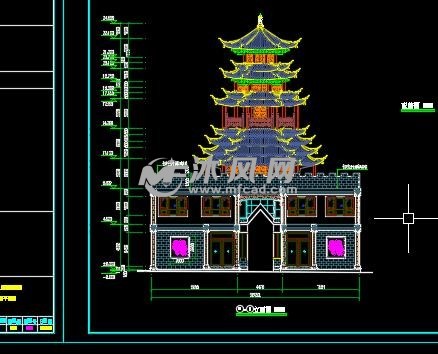 瑶族鼓楼仿古建筑设计图