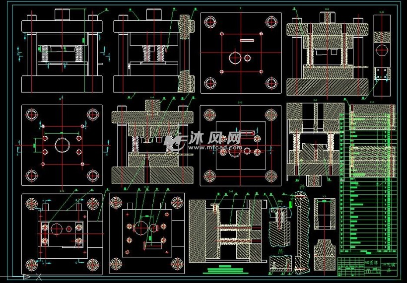 定制圆形冲孔模具设计 二维图纸