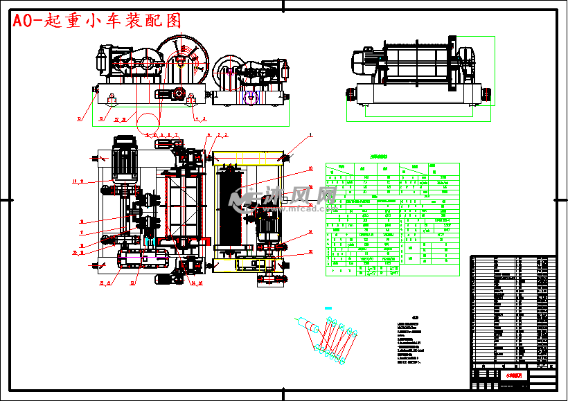 a0-起重小车装配图