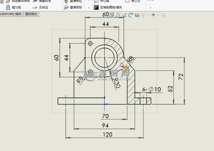 solidworks工程图,solidworks图纸大全 第117课 sw工程图更改剖面线的方法_solidworks工程图/e-drawings教程