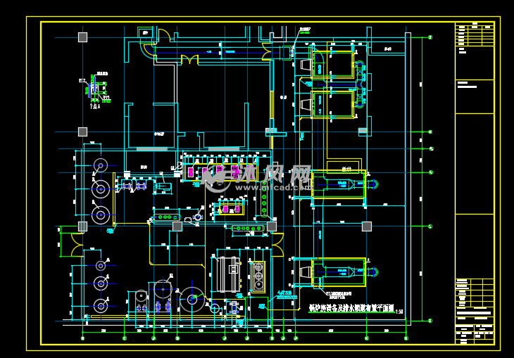 地下锅炉房工艺设计及管道布置图