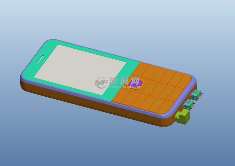 直板按键手机3d结构图
