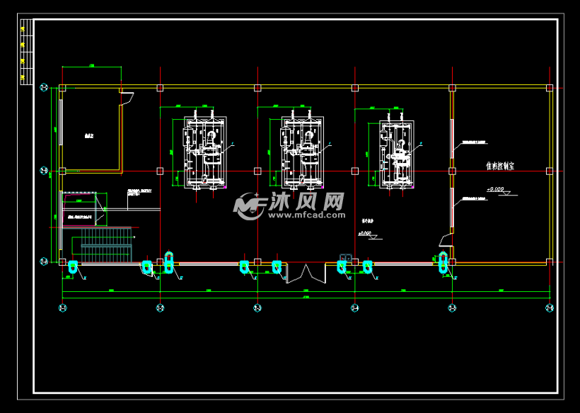 制冷站一层设备平面布置图