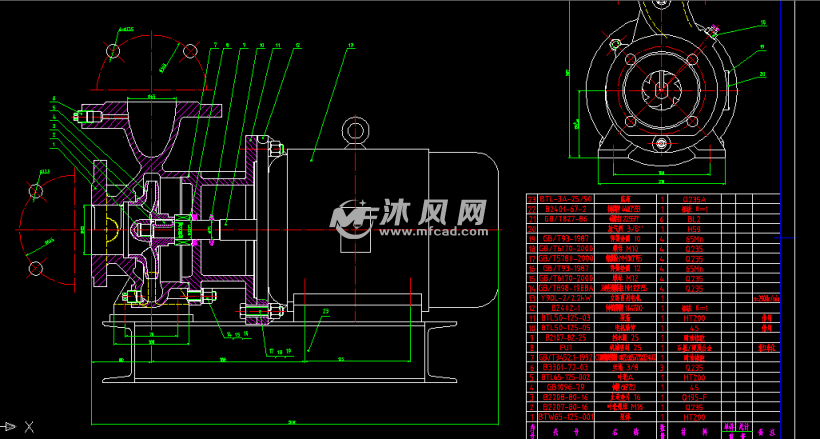 管道泵btw65-125a底座图和装配图