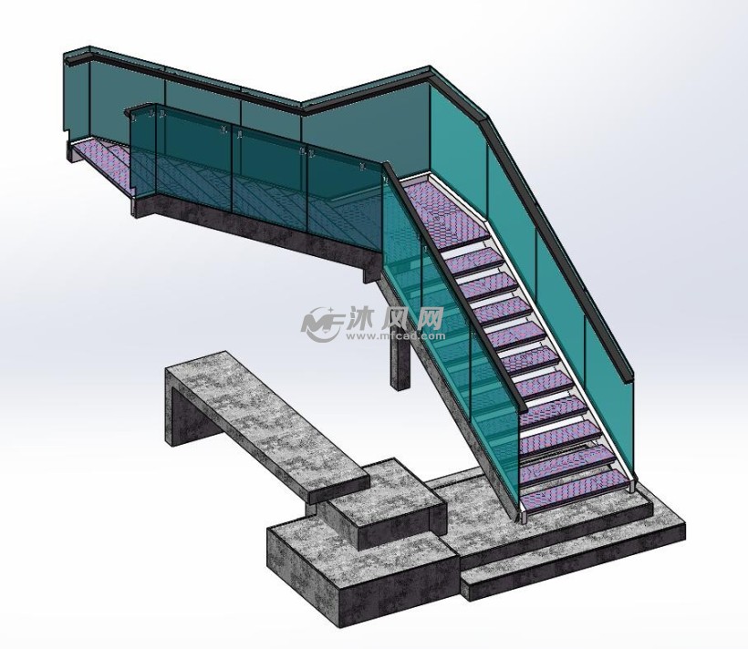 旋转楼梯三维视图