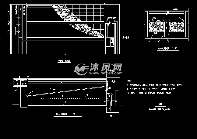 v型滤池平剖面图