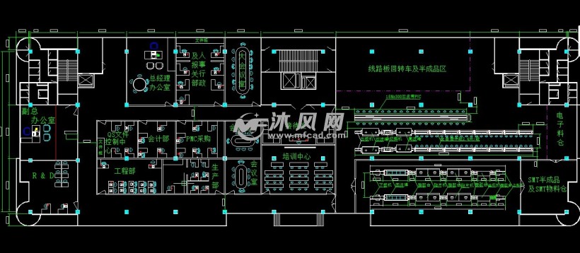 smt生产车间三层平面布局图