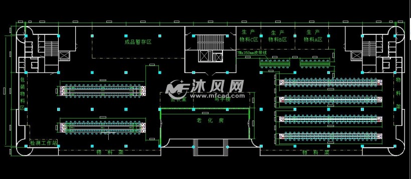 smt生产车间四层平面布局图