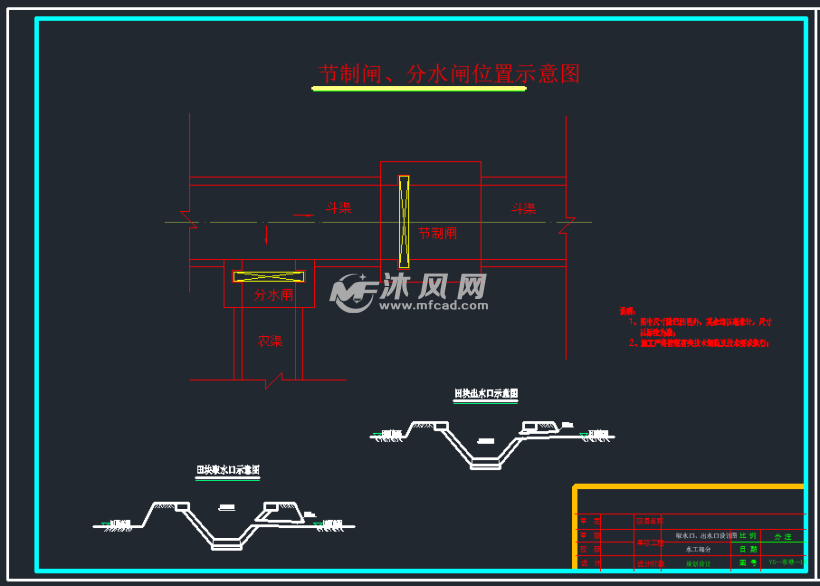 节制闸和分水闸设计施工图