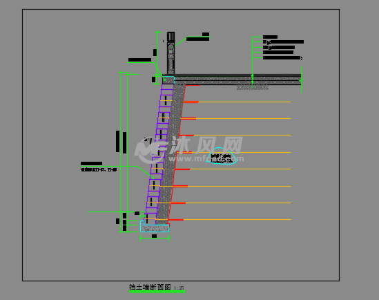 挡土墙 断面图