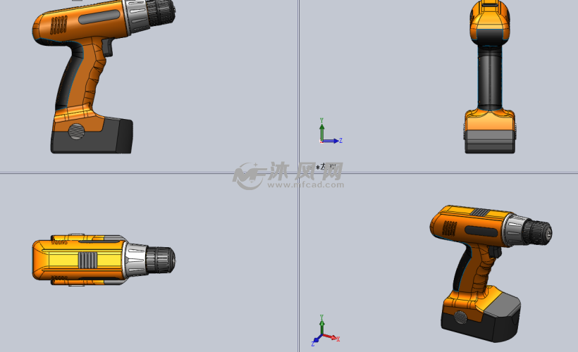 手持式电钻3d设计 - 电动工具图纸 - 沐风网