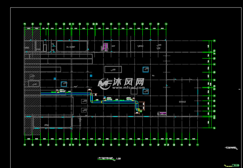一层工艺送风风管平面图