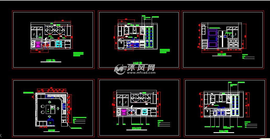 厨房整体布置结构及水电配置图