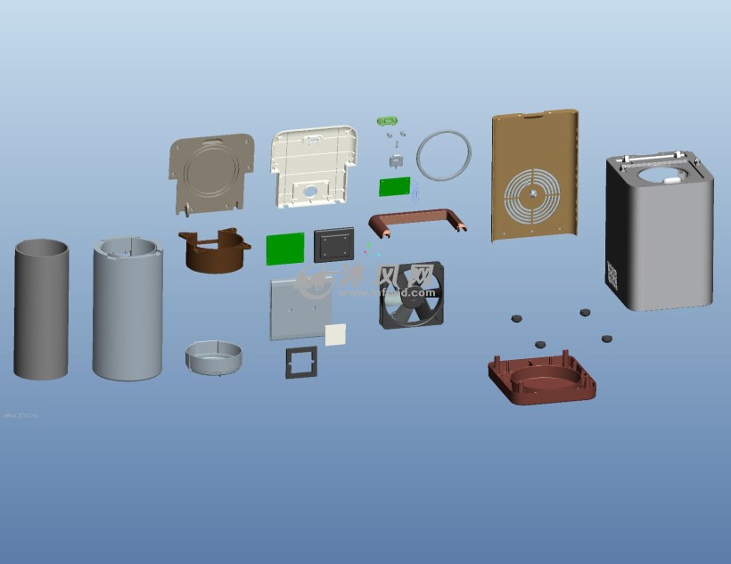 车载冰箱汽车嵌入式冰箱3d
