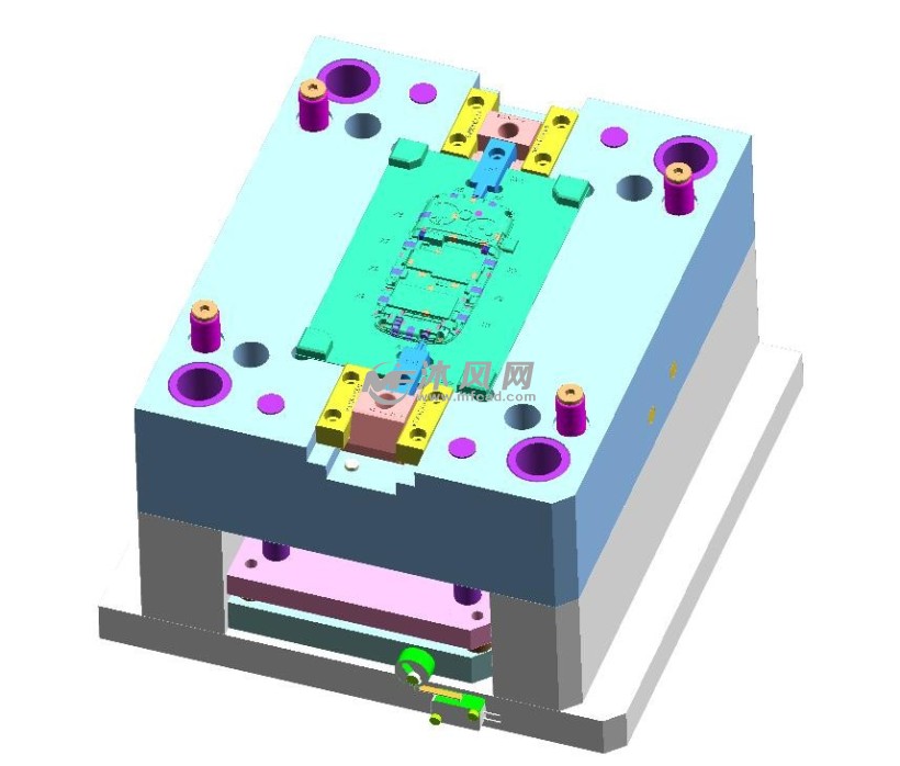 手机后盖模具设计-斜顶顶出